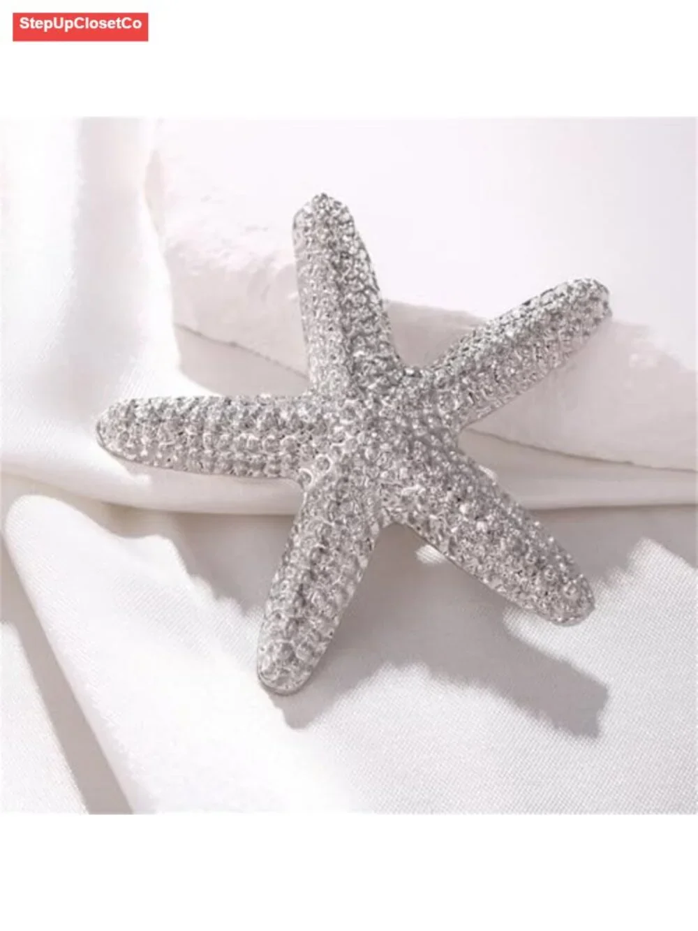 Starfish Brooch Pin Women Chunky Plated Gold Sea Star Lapel Pin Ocean Beach